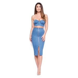New Oh Polly denim 2 piece US size 2